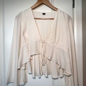 SHEIN flutter‎ sleeve blouse